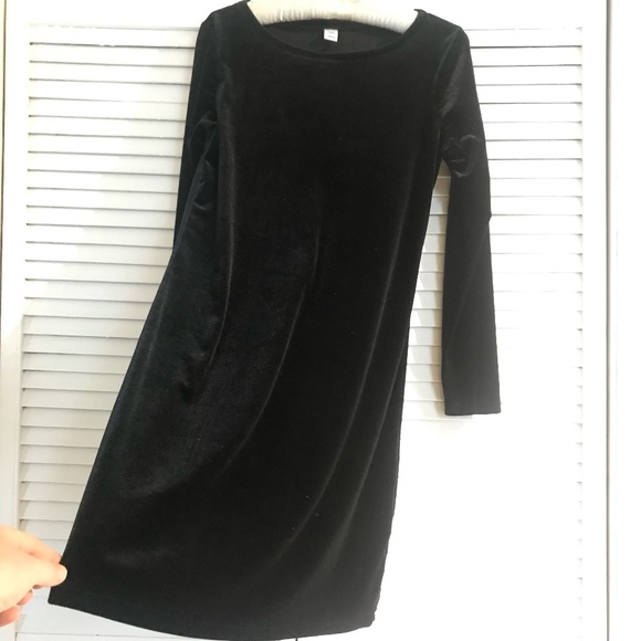LAST CHANCE Velvet Body Con Black Dress 90s Inspired - Picture 1 of 3
